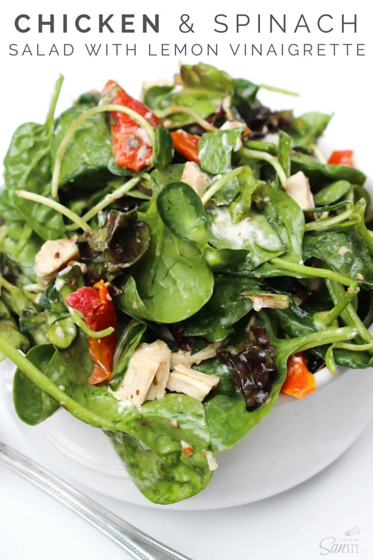 Chicken Spinach Salad
 Chicken & Spinach Salad with Lemon Vinaigrette