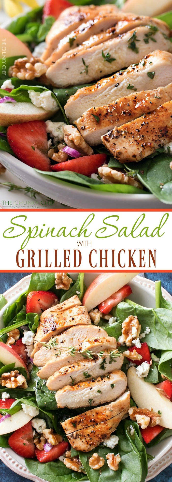 Chicken Spinach Salad
 Grilled Chicken Strawberry Spinach Salad The Chunky Chef