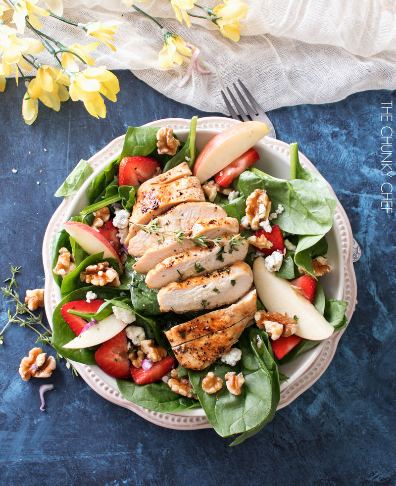 Chicken Spinach Salad
 Grilled Chicken Strawberry Spinach Salad The Chunky Chef
