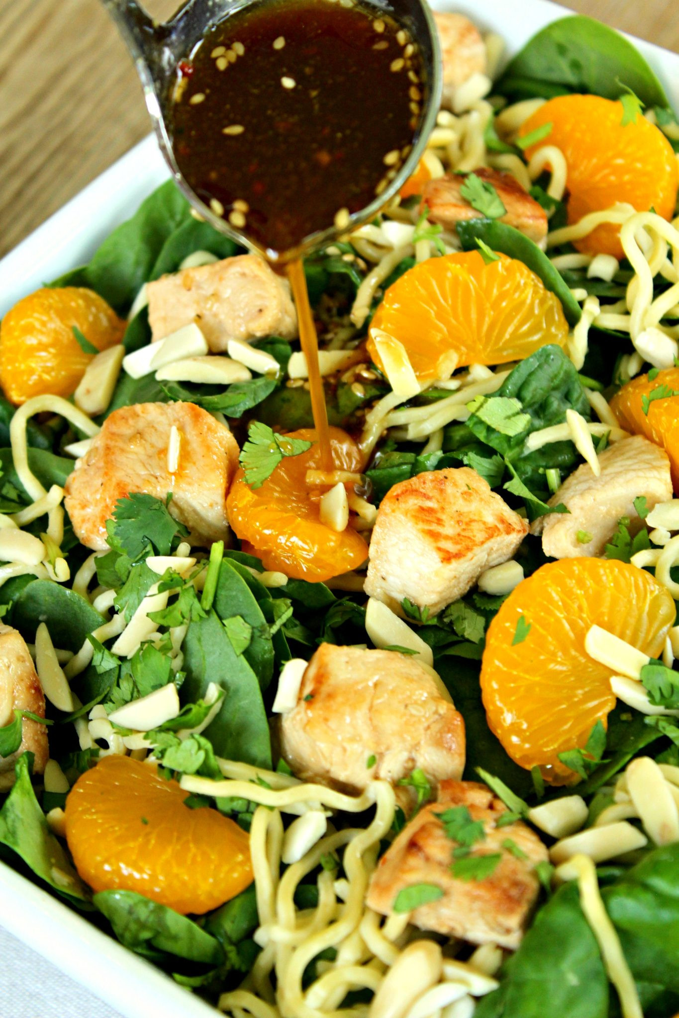 Chicken Spinach Salad
 Asian Mandarin Orange Chicken Spinach Salad The plete