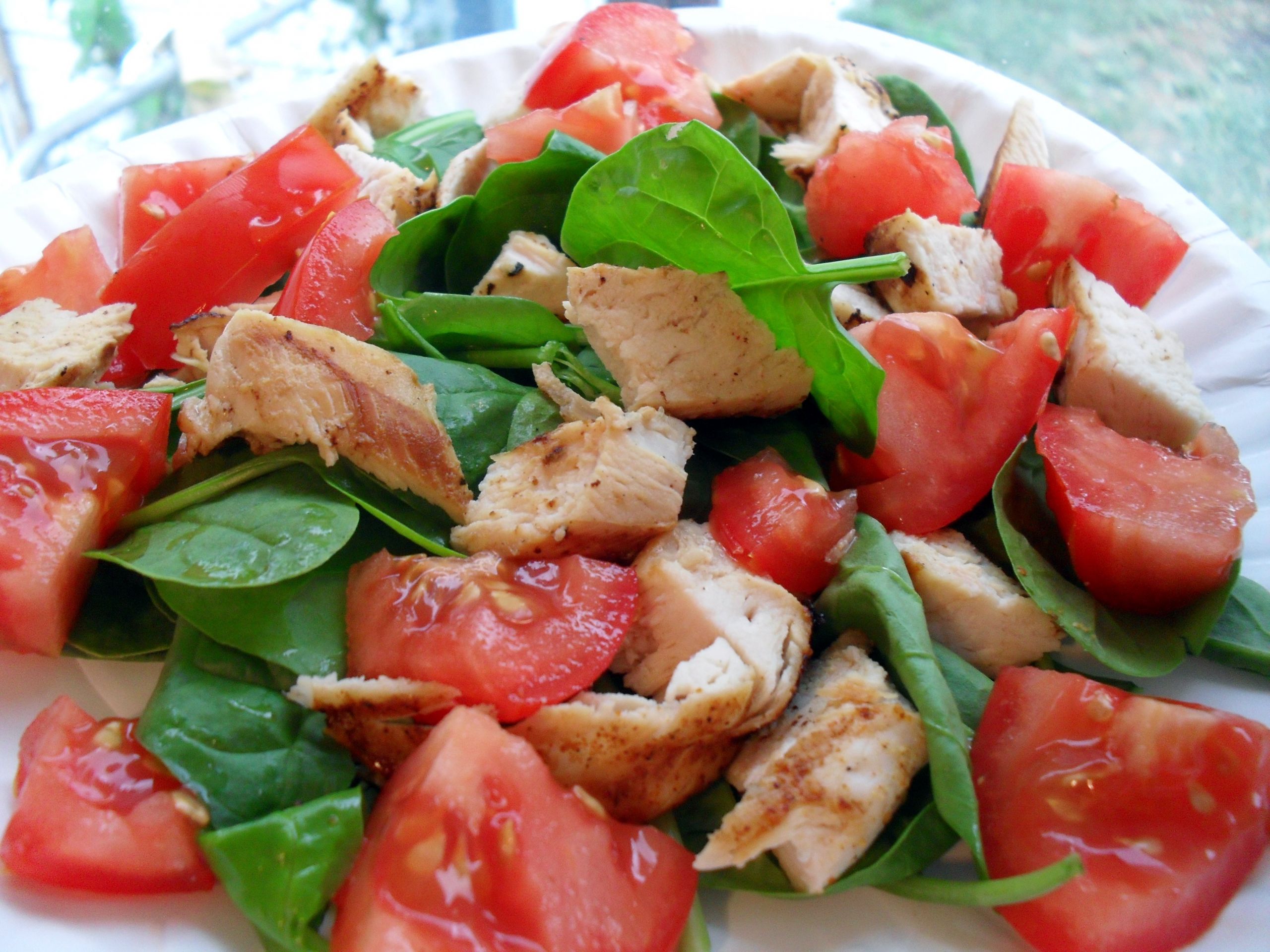 Chicken Spinach Salad
 HCG Diet or any low carb t Friendly Recipes