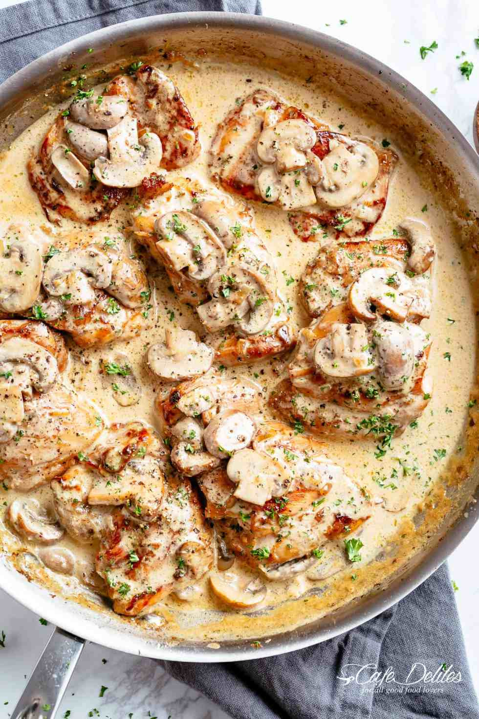 Chicken Thigh Dinner Recipes
 Chicken Thighs With Creamy Mushroom Garlic Sauce