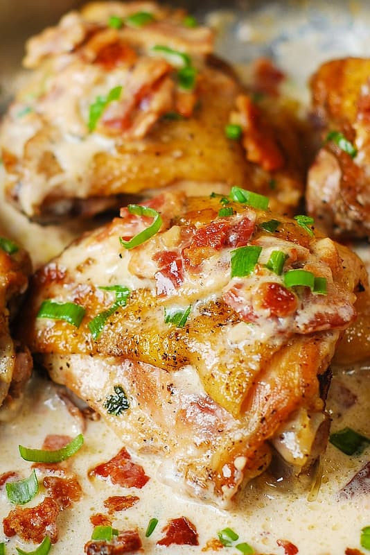 Chicken Thigh Dinner Recipes
 Pan Fried Chicken with Creamy Bacon Sauce Julia s Album