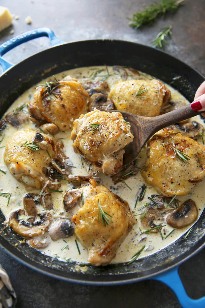 Chicken Thighs And Mushroom Recipes
 Chicken Thighs with Rosemary Mushroom Cream Sauce Easy