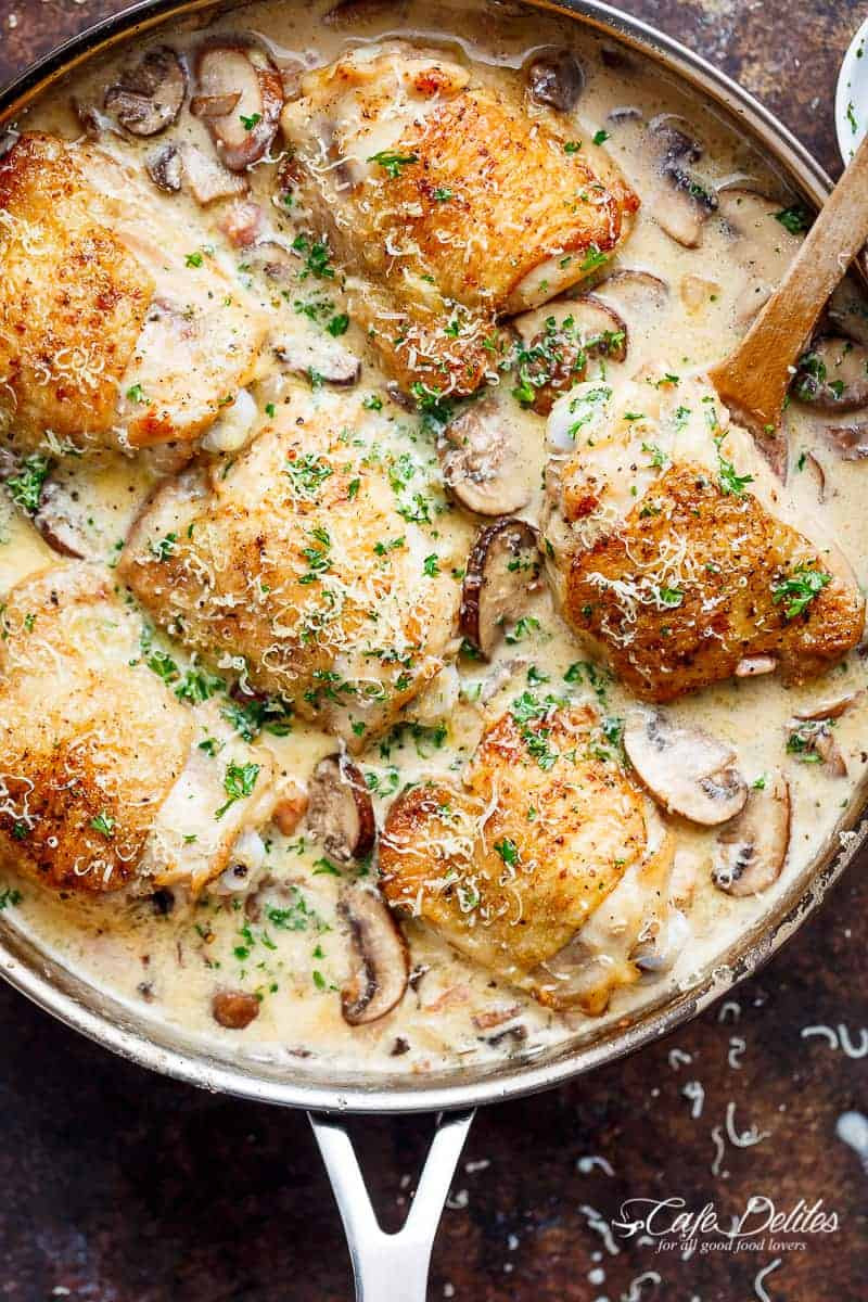 Chicken Thighs And Mushroom Recipes
 Creamy Parmesan Herb Chicken Mushroom NO CREAM OPTION