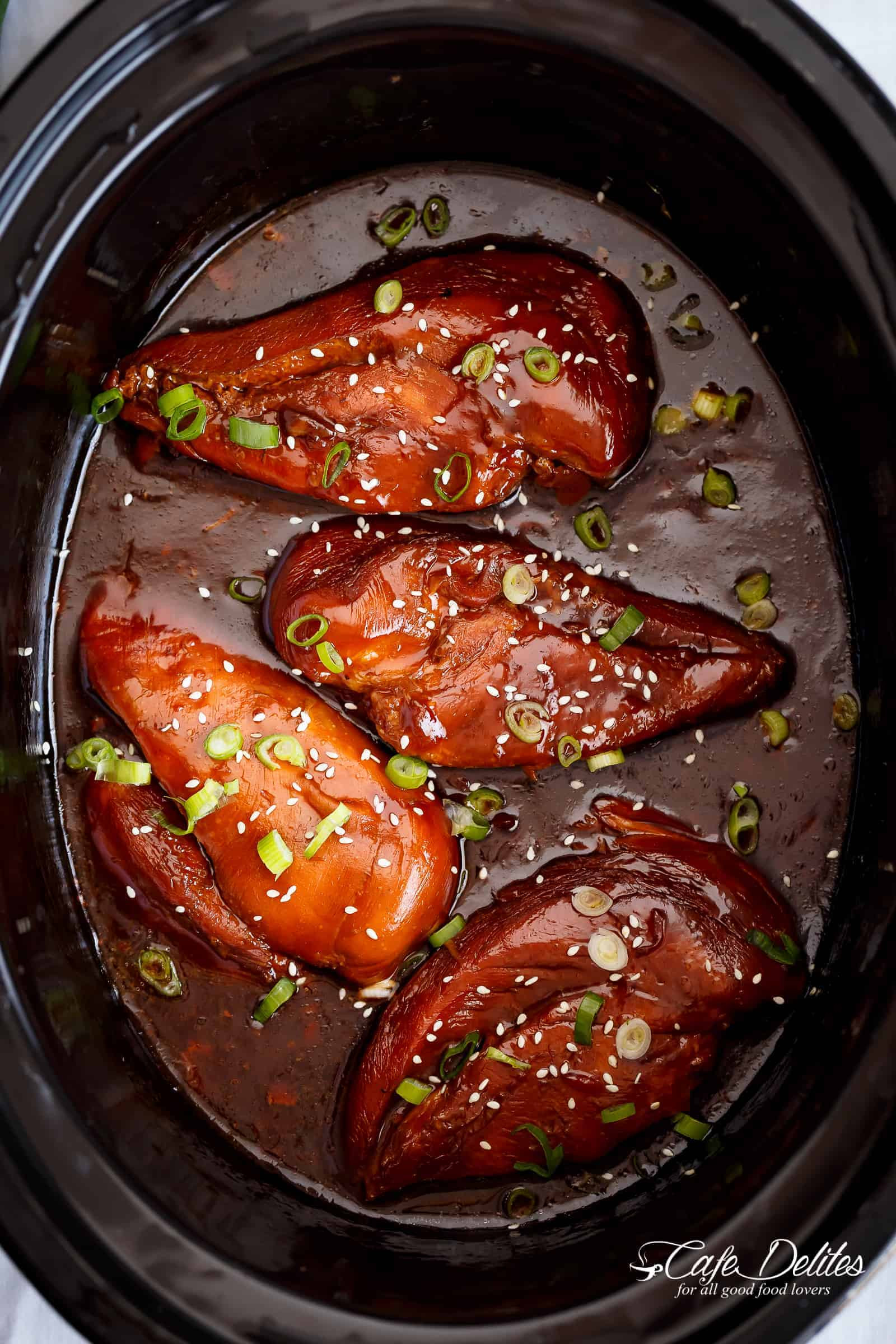 Chinese Chicken Thighs Recipes
 Slow Cooker Asian Glazed Chicken Cafe Delites