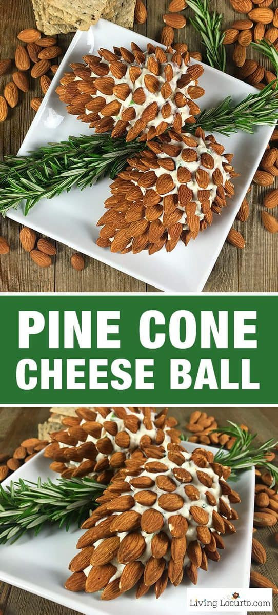 Christmas Party Appetizers Pinterest
 Pine Cone Cheese Ball with Almonds