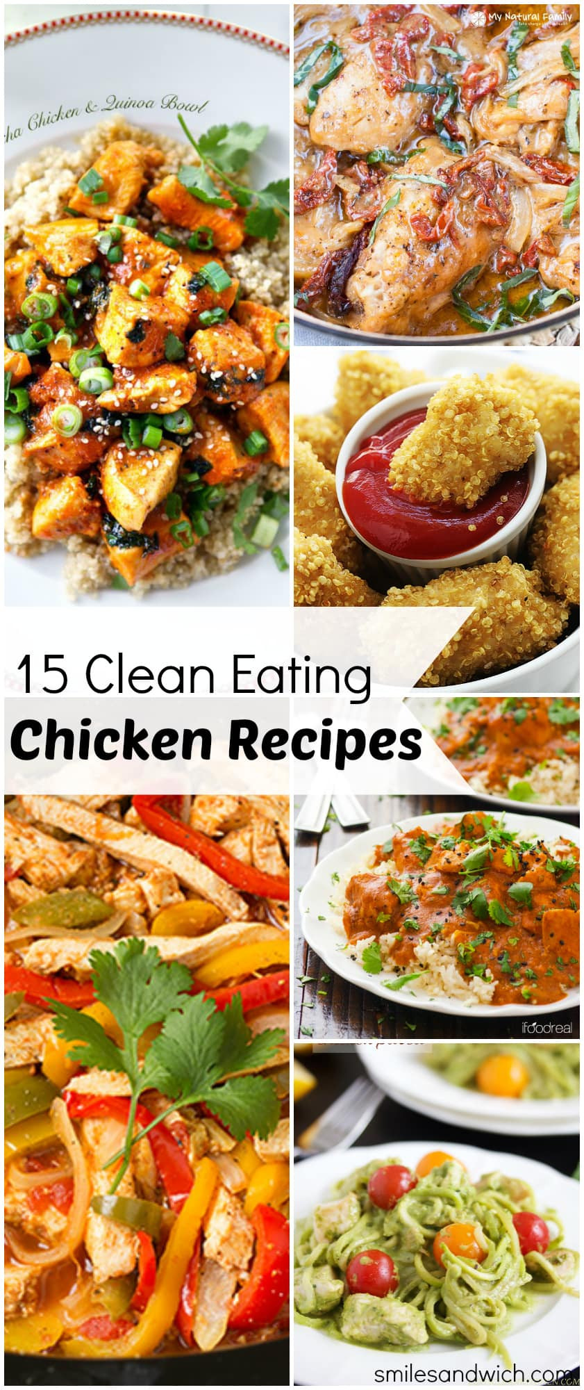 Clean Dinner Recipes
 15 Clean Eating Chicken Recipes Smile Sandwich