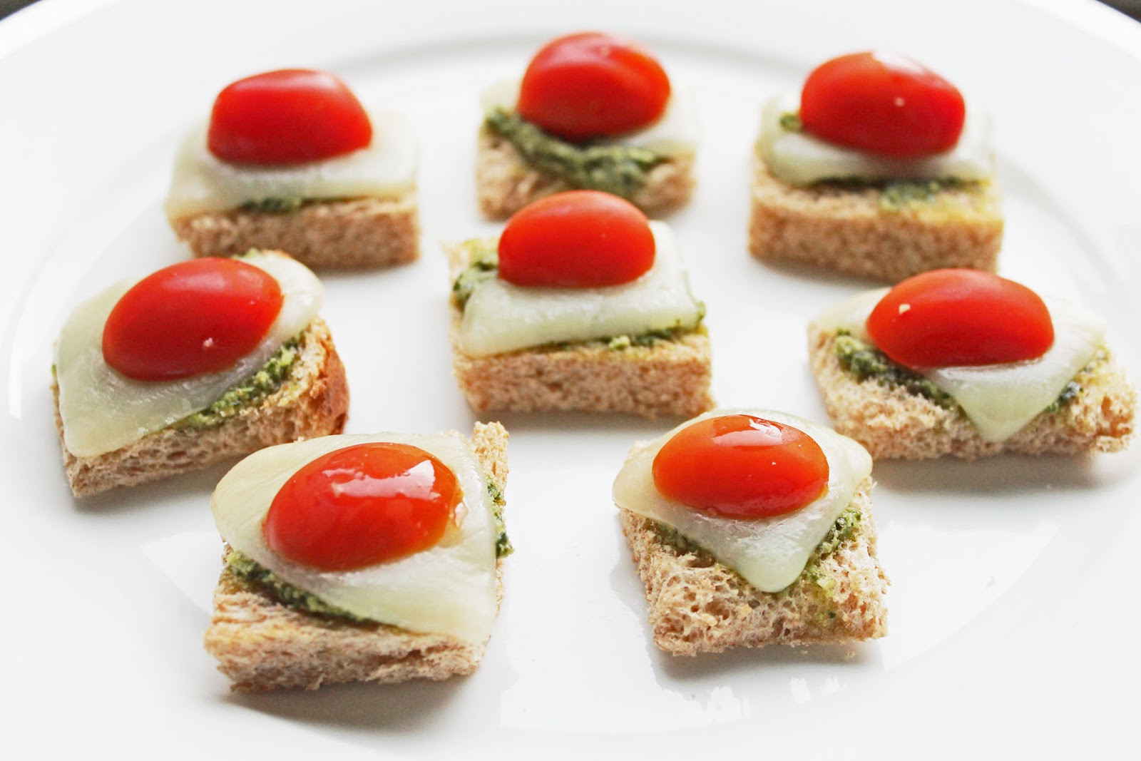Clean Eating Appetizers
 Healthy Lunch Recipe or Appetizer Tomato Cheese Pesto