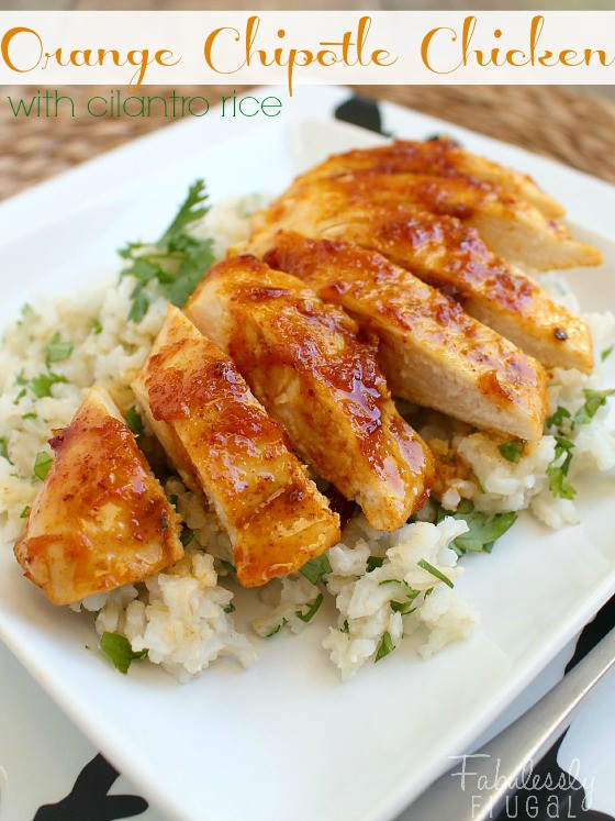 Clean Eating Recipes Chicken
 Orange Chipotle Chicken with Cilantro Rice Recipe Recipes