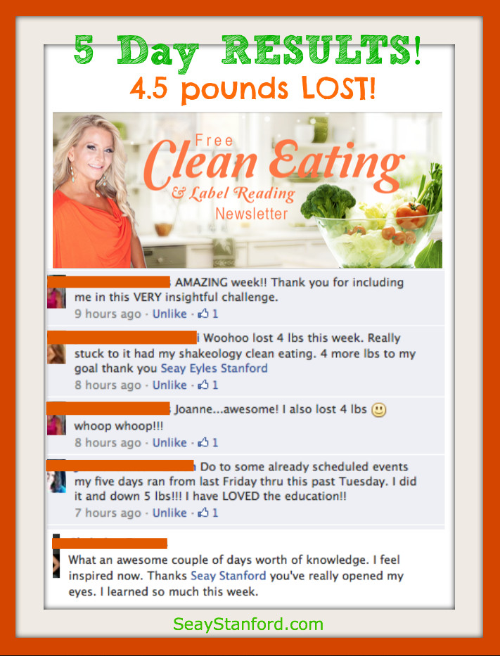 Clean Eating Results
 Clean Eating Weight Loss Results — SeayStanford