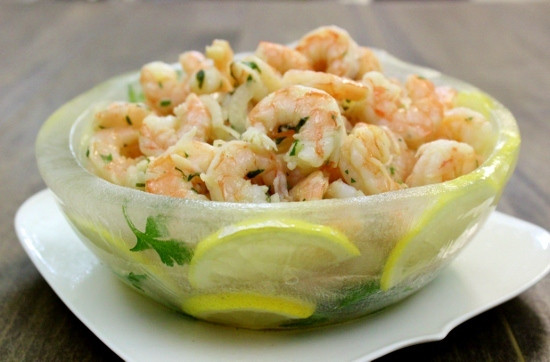 Cold Marinated Shrimp Appetizer
 Marinated Shrimp In A Lemon Herb Ice Bowl Olga s Flavor