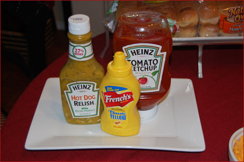 Condiments For Hot Dogs
 Bachelorette Hot Dog Party Menu