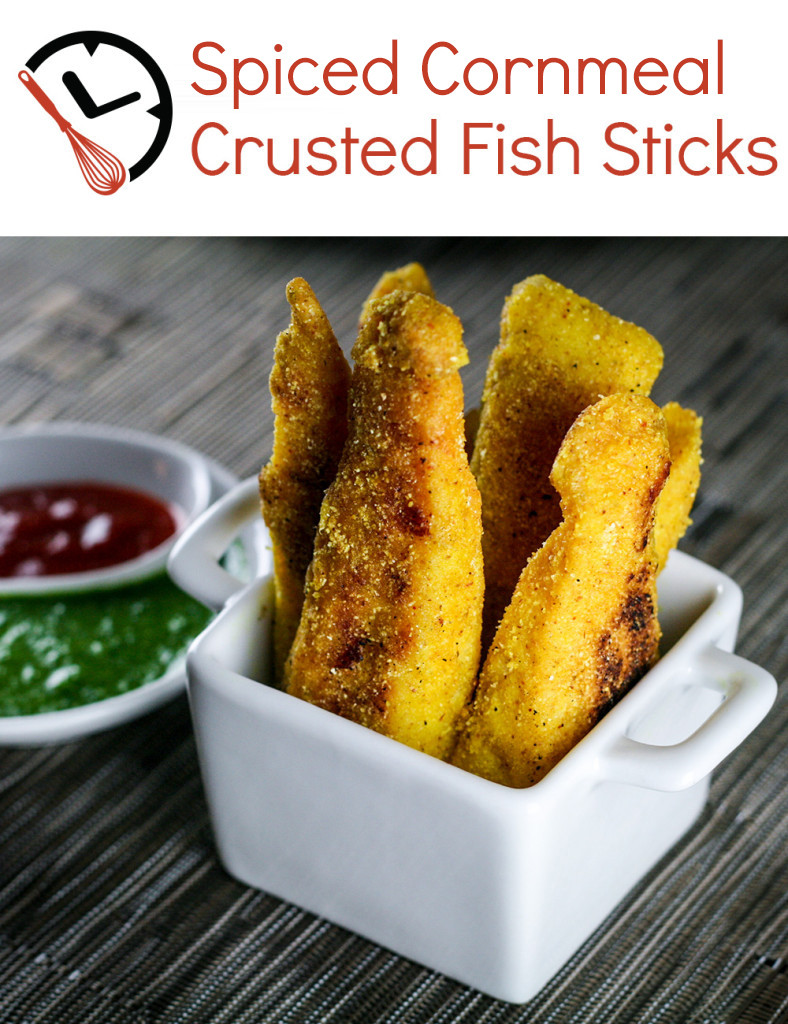 Cornmeal Crusted Fish
 Spiced Cornmeal Crusted Fish Sticks – The Full time Foo
