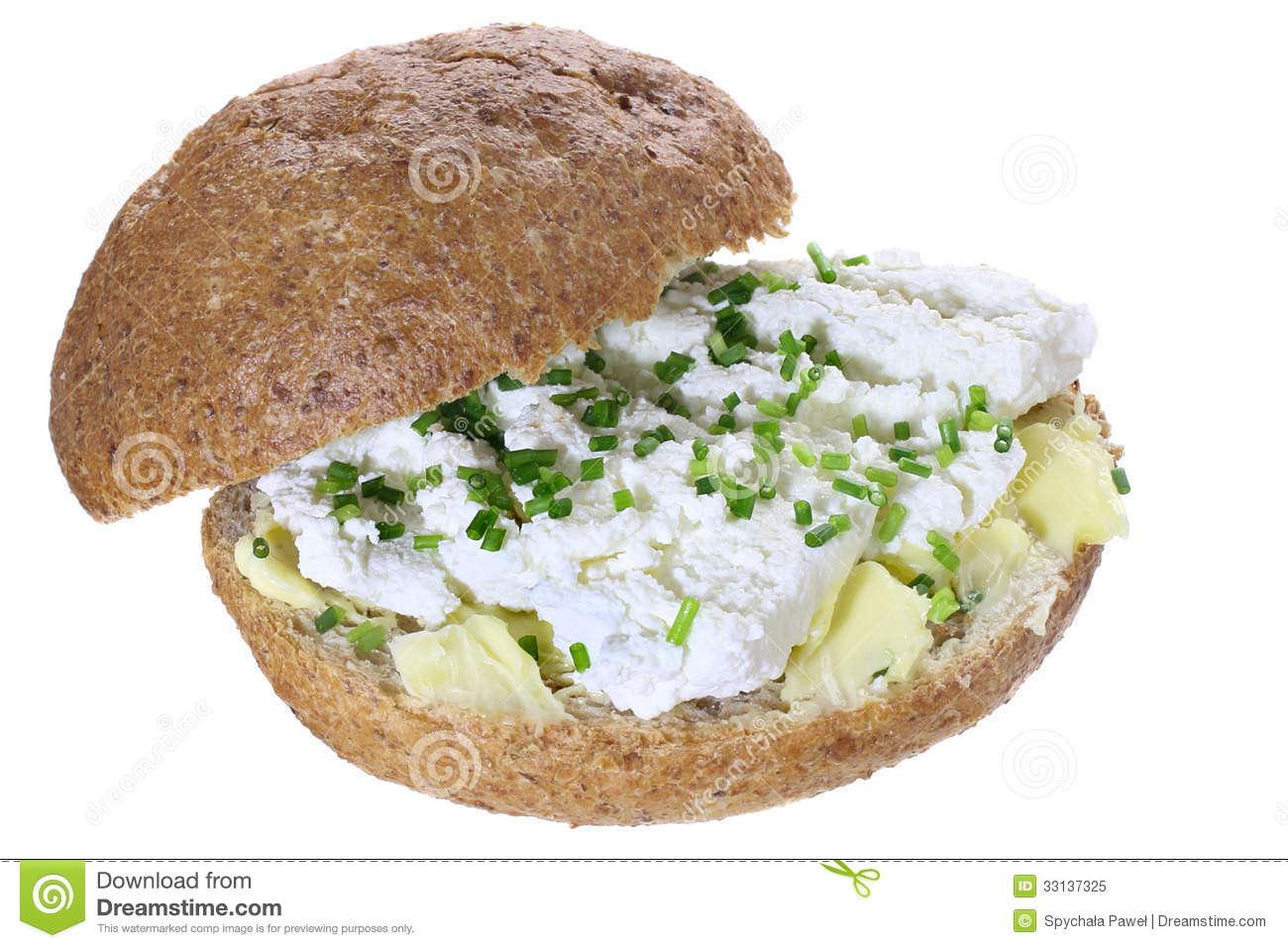 Cottage Cheese Sandwiches
 Sandwich With Cottage Cheese Royalty Free Stock