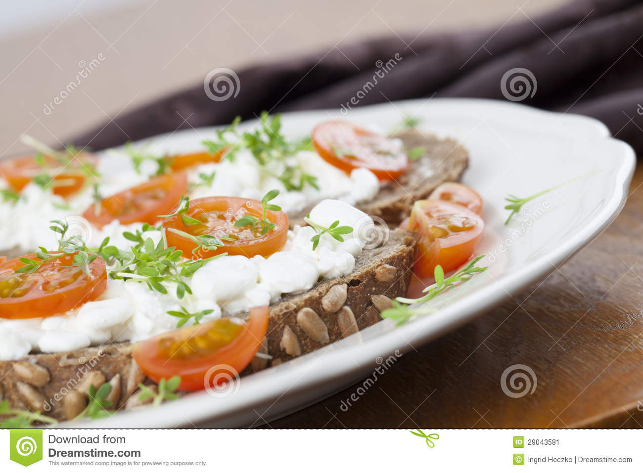 Cottage Cheese Sandwiches
 Cottage cheese sandwiches stock image Image of tomato