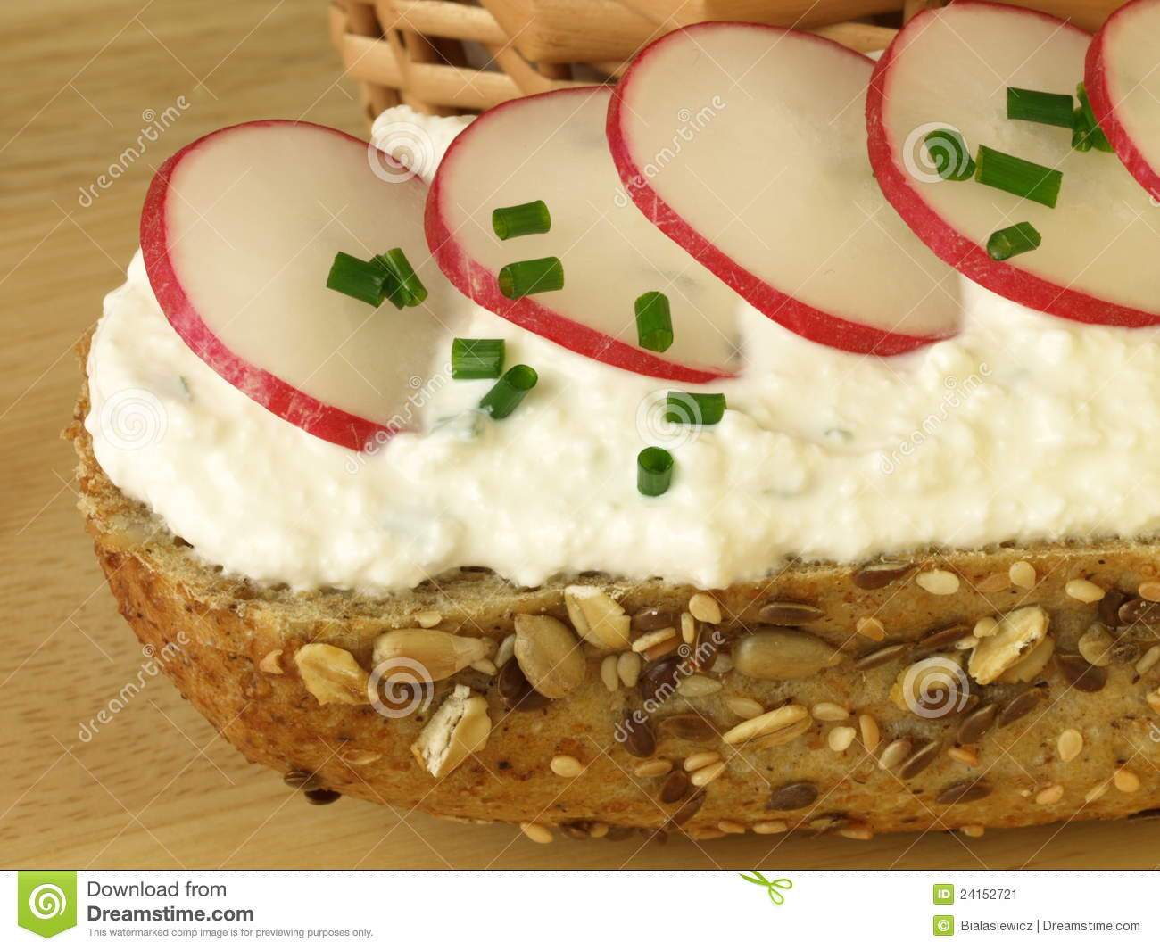 Cottage Cheese Sandwiches
 Sandwich With Cottage Cheese Closeup Stock Image Image