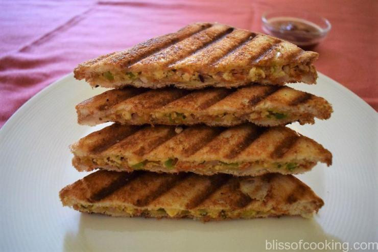 Cottage Cheese Sandwiches
 Cottage Cheese Grilled Sandwich Paneer Sandwich Bliss