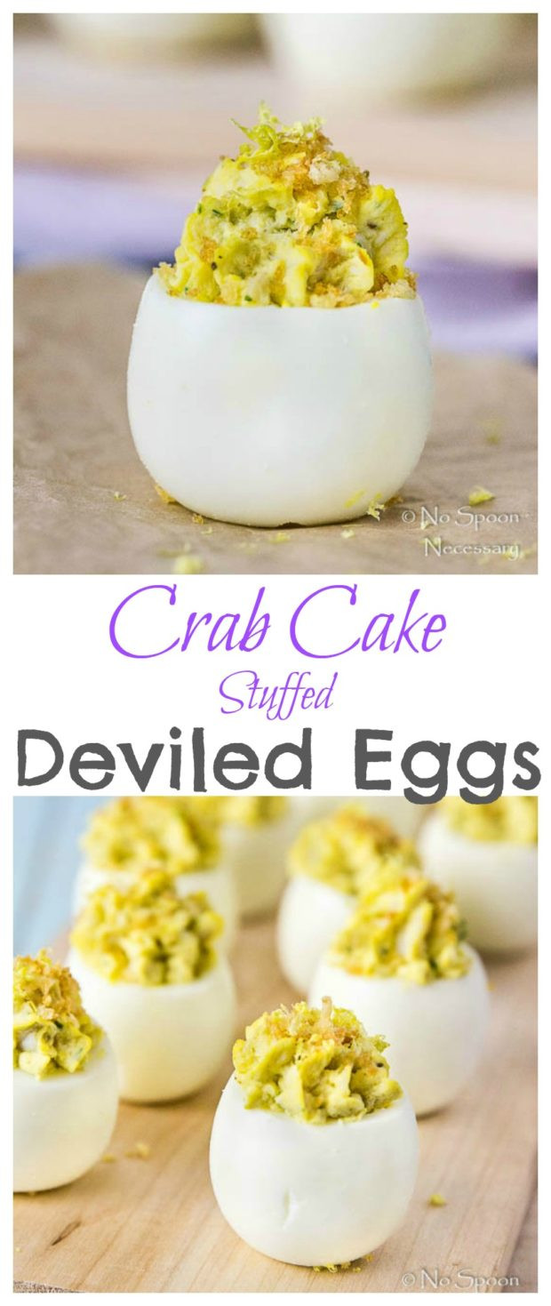 Crab Stuffed Deviled Eggs
 Crab Cake Stuffed Deviled Eggs No Spoon Necessary