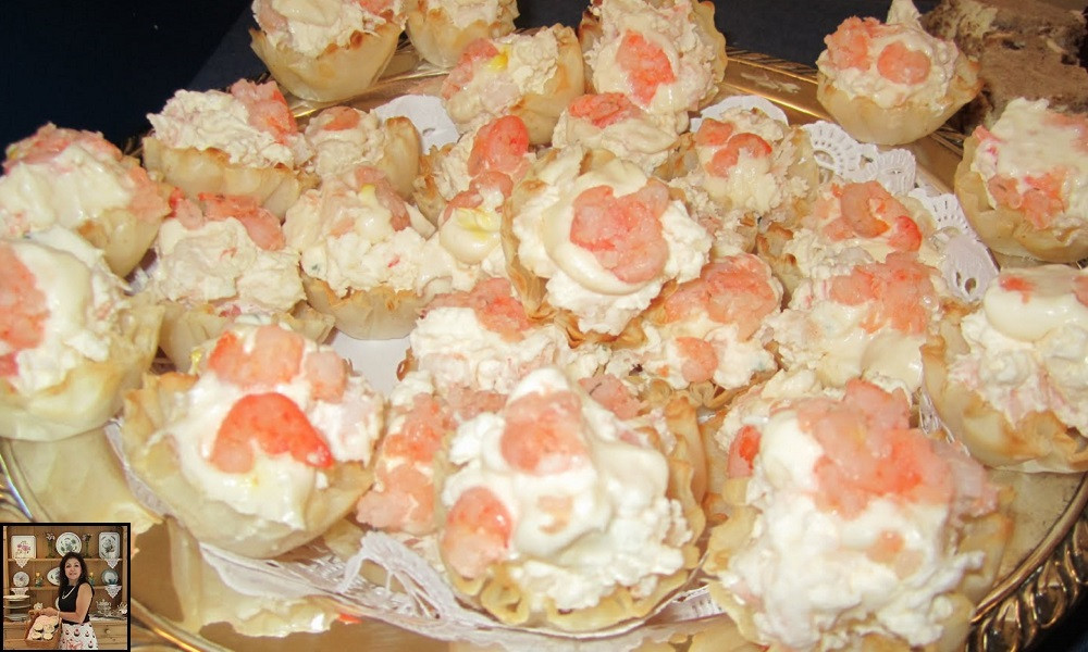 Cream Cheese Shrimp Appetizer
 Shrimp Cream Cheese Appetizer with Saffron Aioli in Phyllo