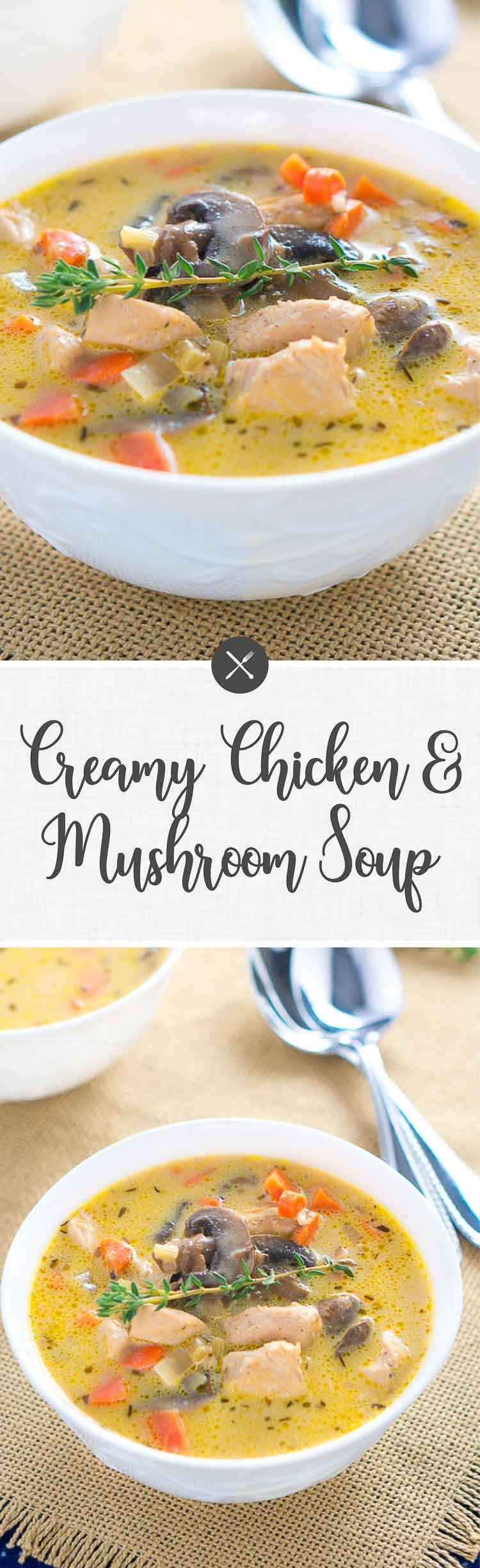 Creamy Chicken And Mushroom Soup
 Creamy Chicken and Mushroom Soup
