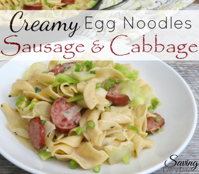 Creamy Egg Noodles
 Creamy Egg Noodles Cabbage & Smoked Sausage