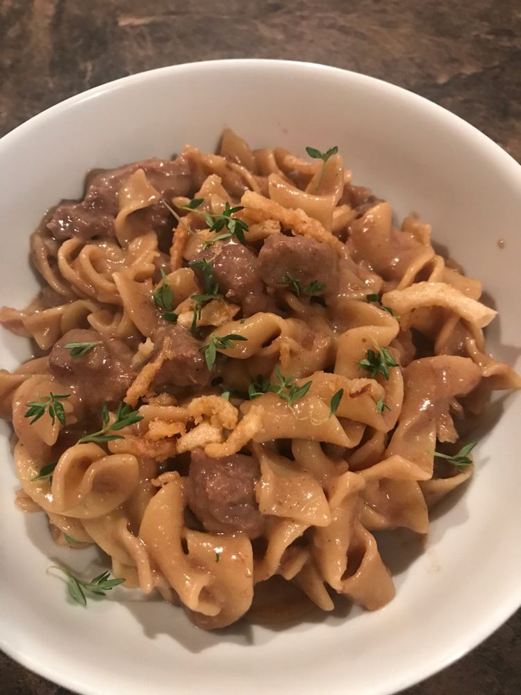 Creamy Egg Noodles
 Creamy Beef Tips with Egg Noodles