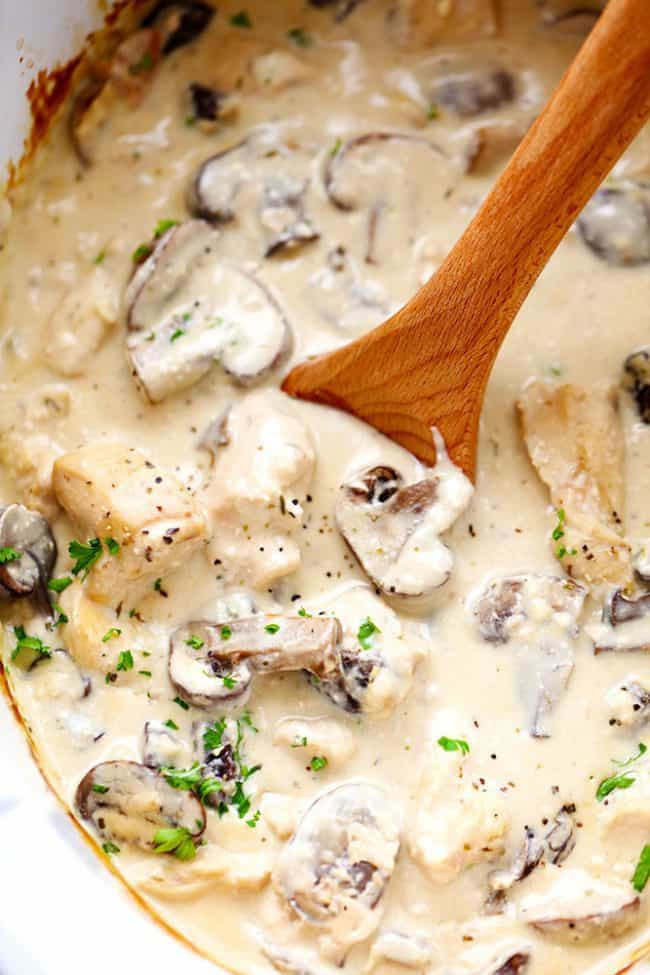 CROCKPOT RECIPES WITH CHICKEN AND CREAM OF MUSHROOM SOUP