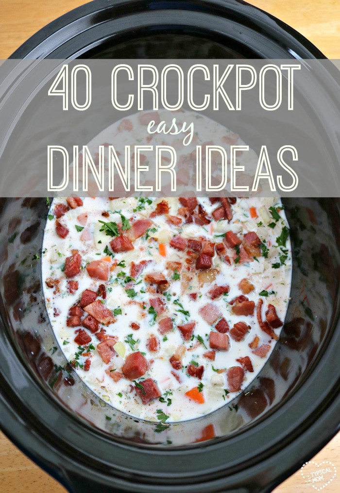 Crock Pot Dinner Ideas
 40 Easy Slow Cooker Recipes · The Typical Mom