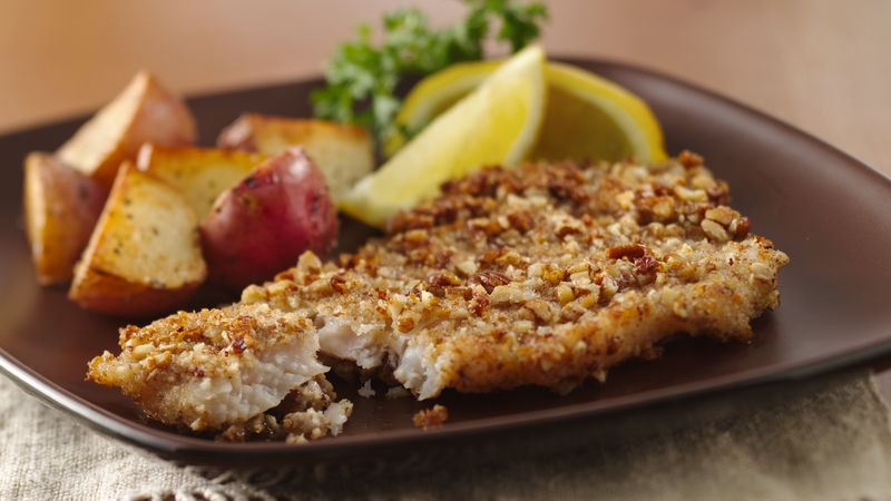 Crusted Fish Recipes
 Pecan Crusted Fish Fillets Recipe BettyCrocker