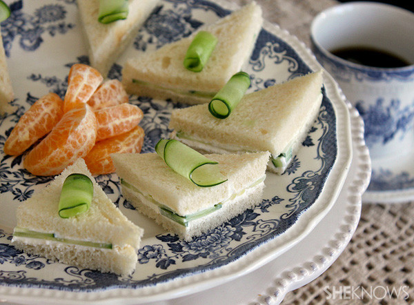 Cucumber And Cream Cheese Sandwiches
 Easy tea sandwiches make adorably elegant party bites