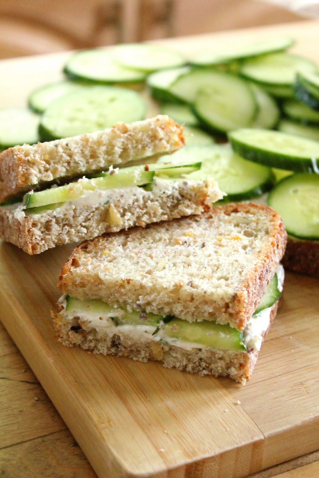 Cucumber And Cream Cheese Sandwiches
 Herb Goat and cream cheese spread