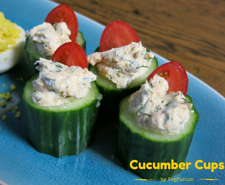 Cucumber Appetizers With Dill And Cream Cheese
 Cucumber Cups with Cream Cheese and Fresh Dill VegFusion