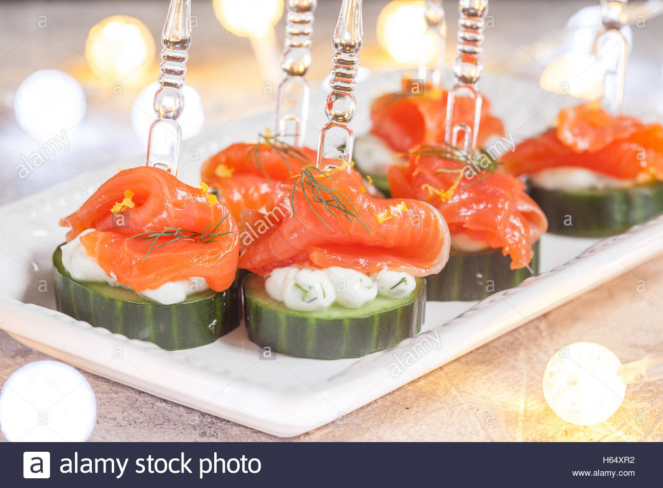 Cucumber Appetizers With Dill And Cream Cheese
 cucumber with dill cream cheese and smoked salmon