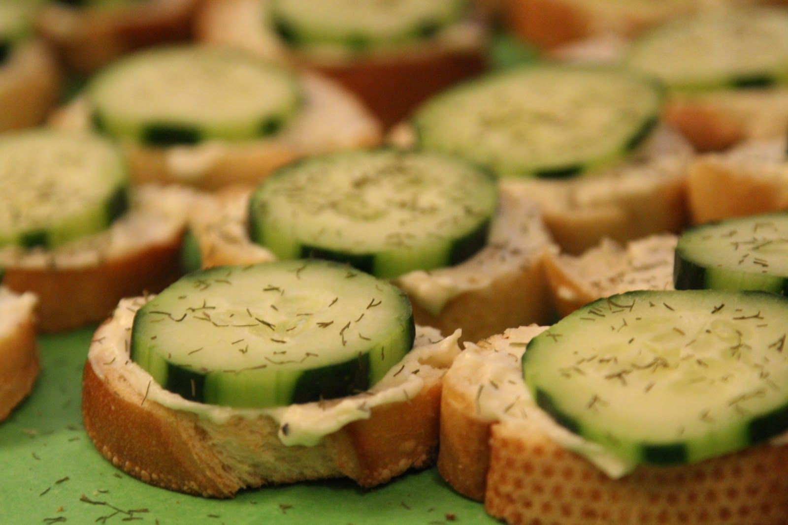 Cucumber Appetizers With Dill And Cream Cheese
 Cucumbers cream cheese with dry Italian dressing