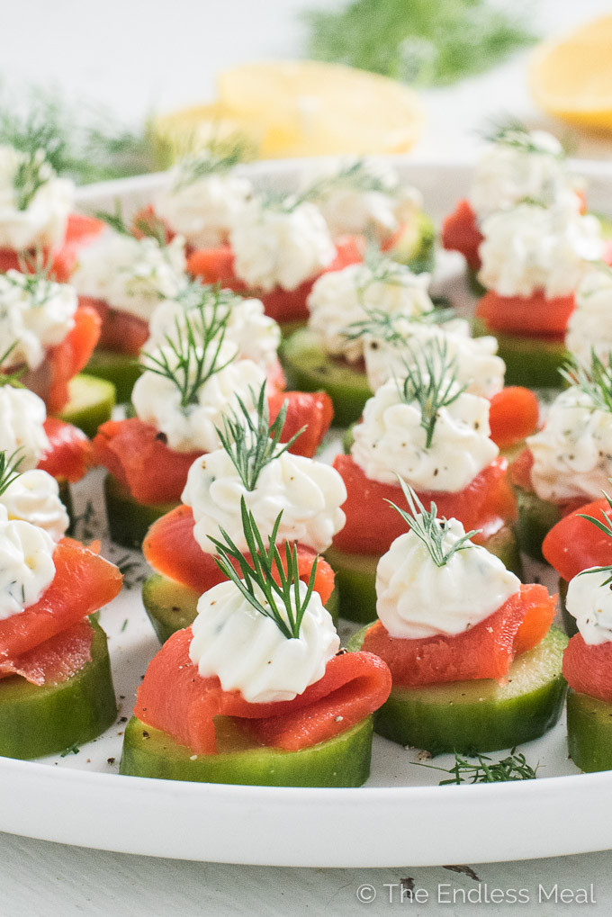 Cucumber Appetizers With Dill And Cream Cheese
 Smoked Salmon Appetizer Bites w Lemon Dill Cream Cheese