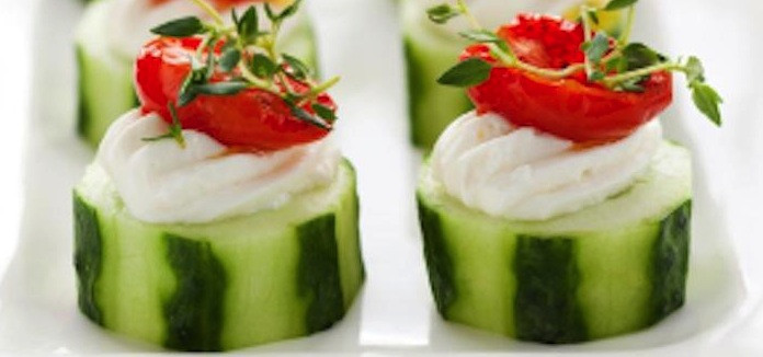 Cucumber Cream Cheese Appetizers
 Kara s Party Ideas Cucumber Cream Cheese Tomato Bites