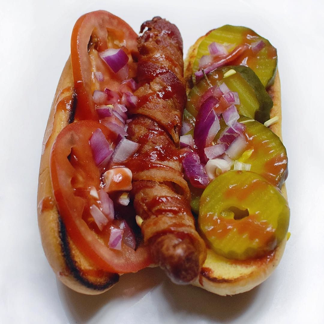 Deep Fried Bacon Wrapped Hot Dogs
 Hard Times Sundaes UrbanSpace Vanderbilt Brooklyn Style