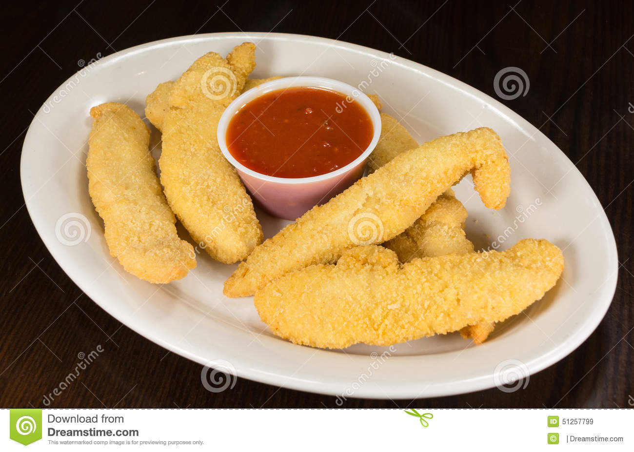 Deep Fried Chicken Fingers
 Deep Fried Chicken Fingers With Marinara Tomato Sauce A