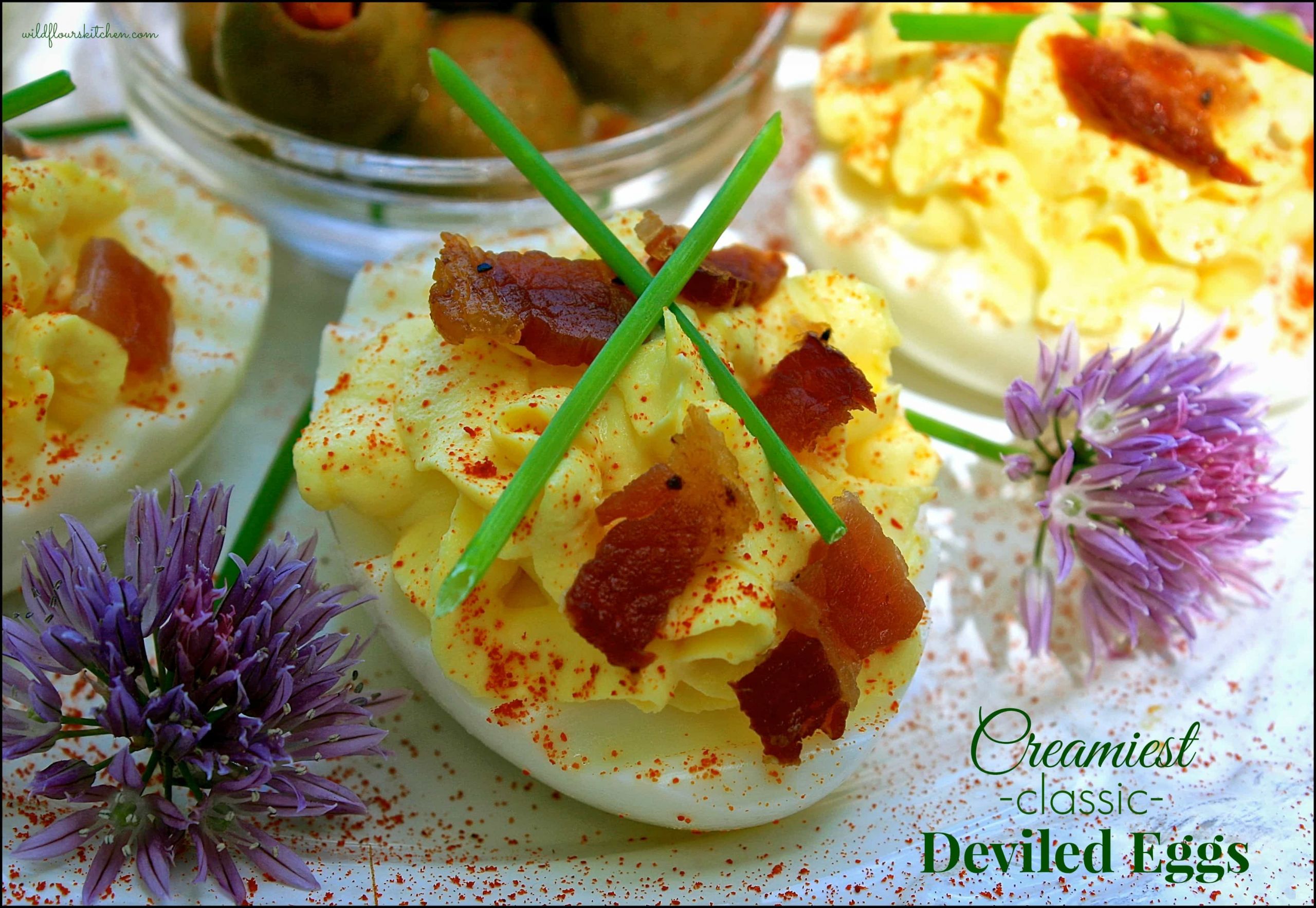 Deviled Eggs With Bacon
 Ultra Creamy Classic Deviled Eggs with Crisp Bacon