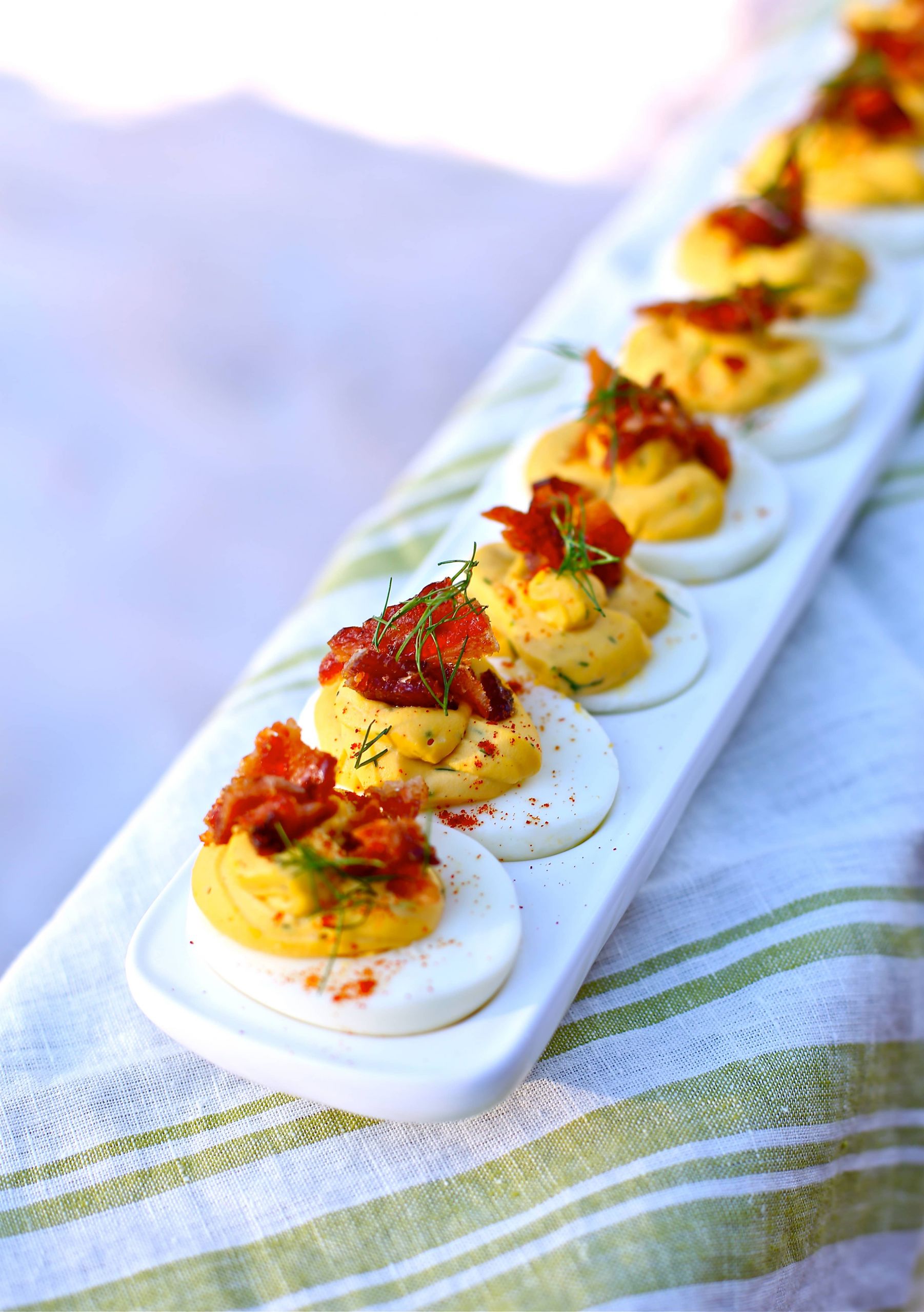 Deviled Eggs With Bacon Recipe
 DEVILED EGGS WITH CANDIED BACON AND FRESH DILL Recipe