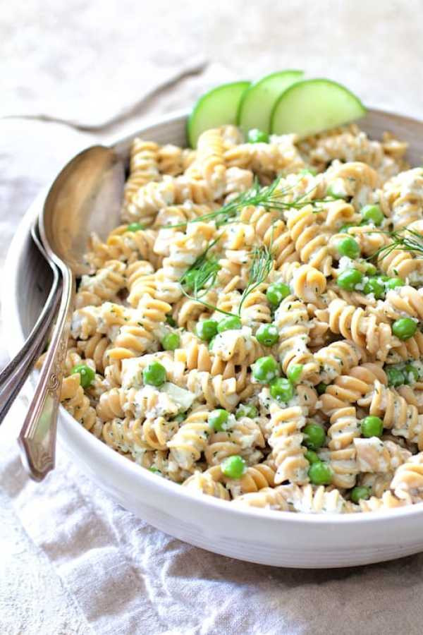 Dill Pasta Salad
 Whole Grain Pasta Salad with Cucumber Dressing Peas and