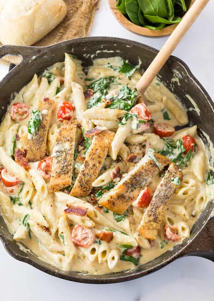 Dinner Ideas With Bacon
 Chicken Bacon Spinach Pasta The Cozy Cook