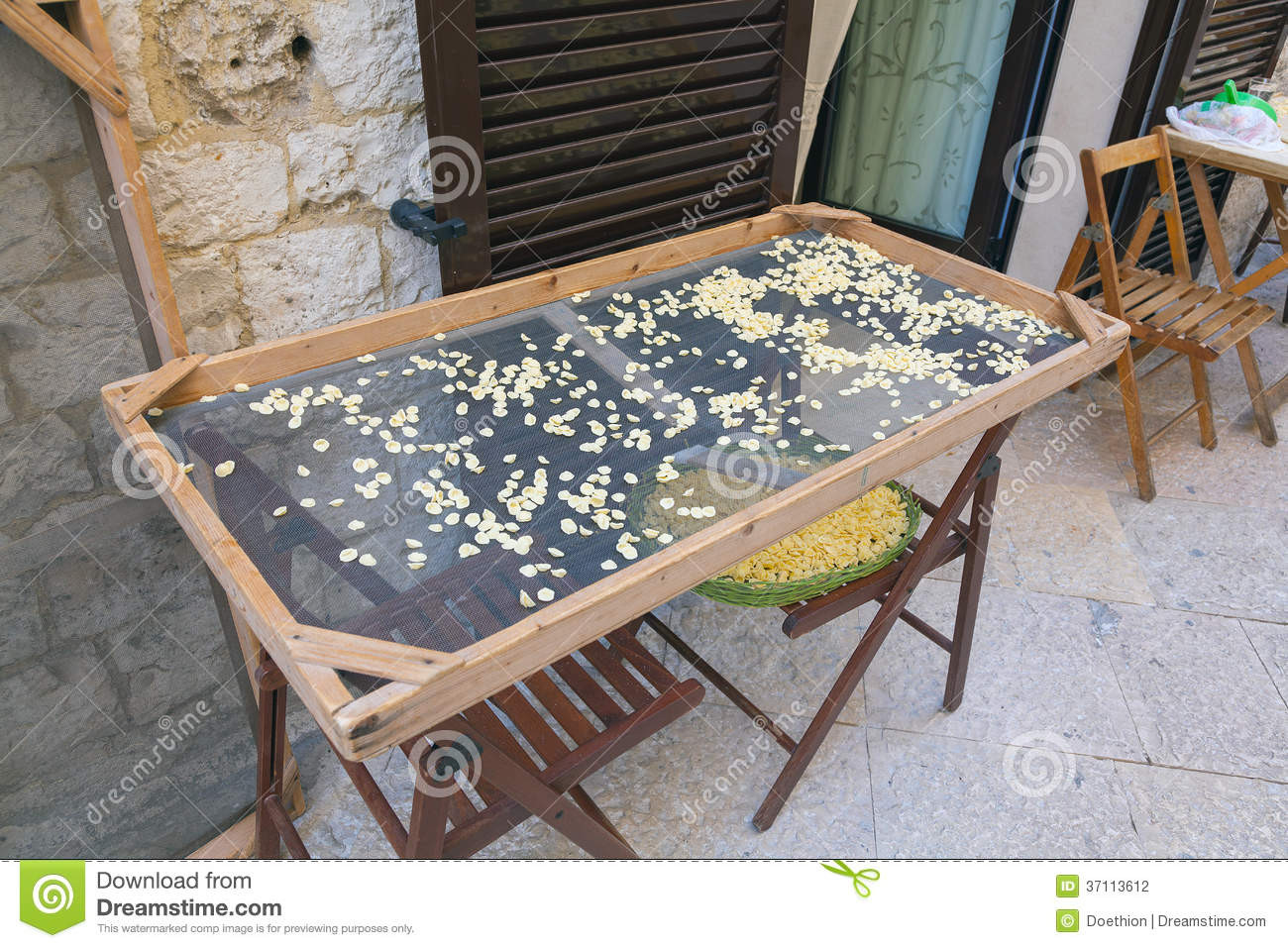 Drying Homemade Pasta
 Homemade Pasta Drying Outdoors Stock graphy Image