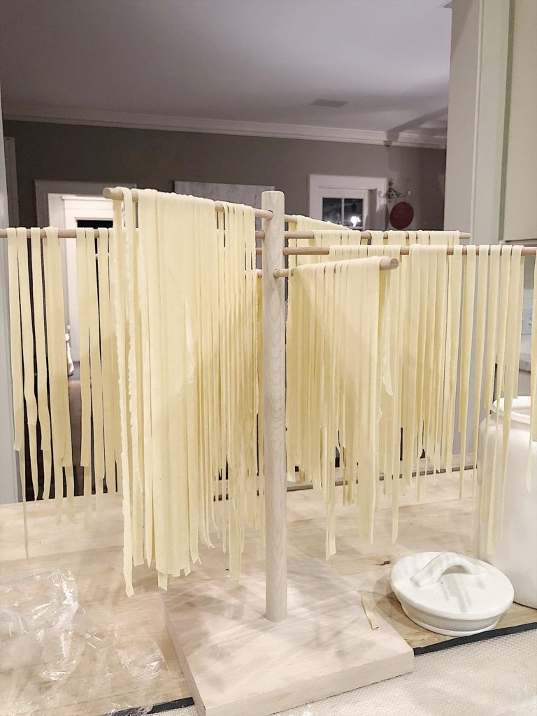 Drying Homemade Pasta
 Finding fort with homemade pasta
