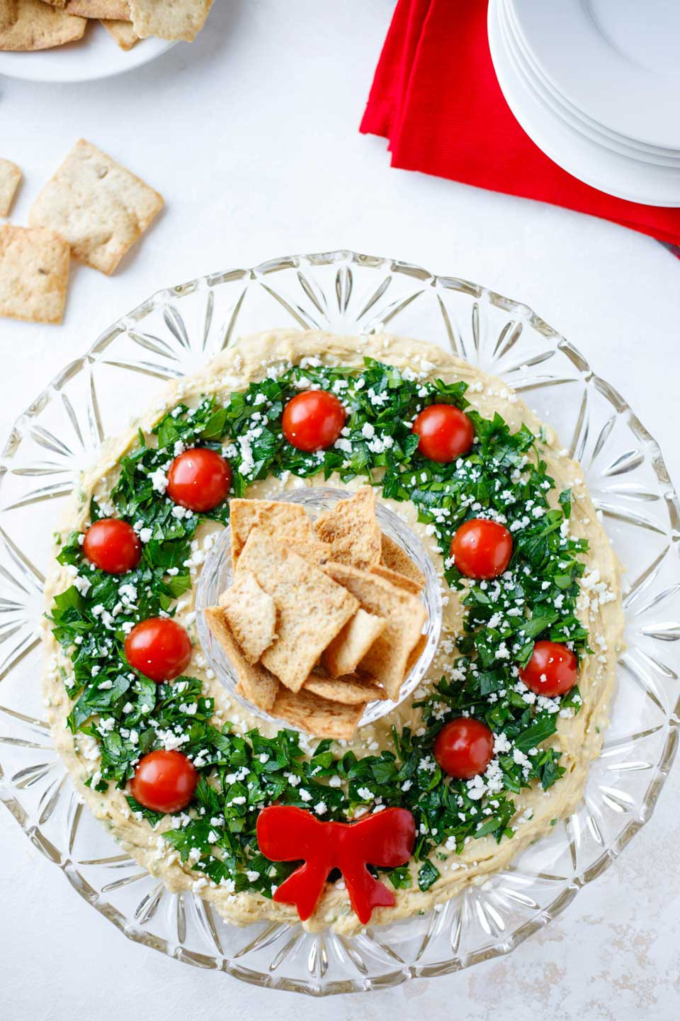 Easy Christmas Eve Appetizers
 Easy Christmas Appetizer "Hummus Wreath" Two Healthy