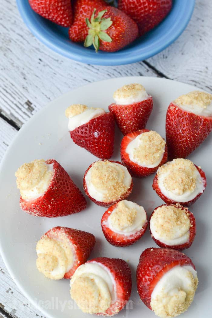 Easy Party Desserts
 No Bake Strawberry Cheesecake Bites Typically Simple