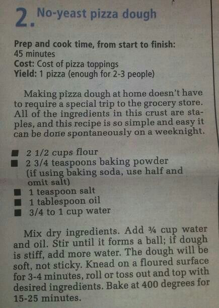 Easy Pizza Dough Recipe No Yeast
 pizza crust recipe no yeast self rising flour