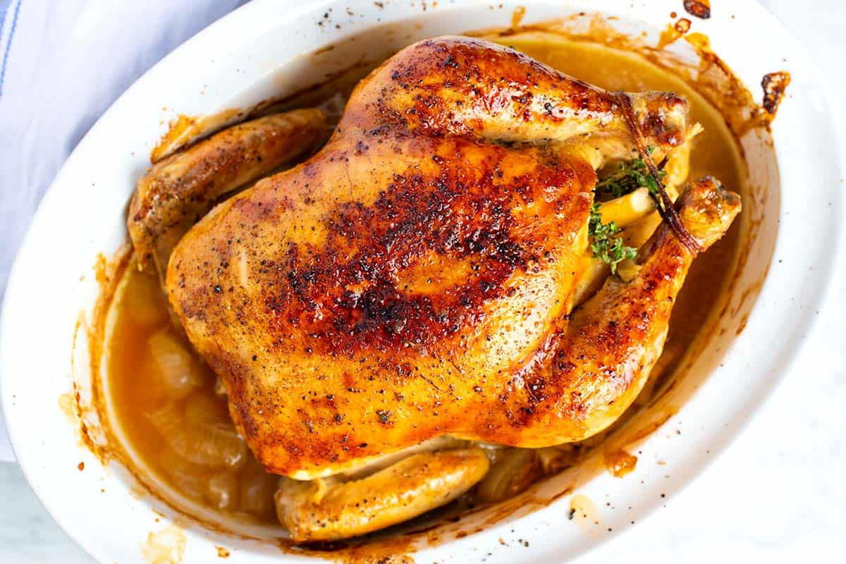 Easy Roasted Chicken
 Simple Whole Roasted Chicken with Lemon