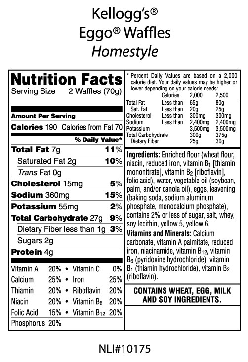 Eggo Waffles Nutrition Facts
 eggo frozen waffles nutrition facts